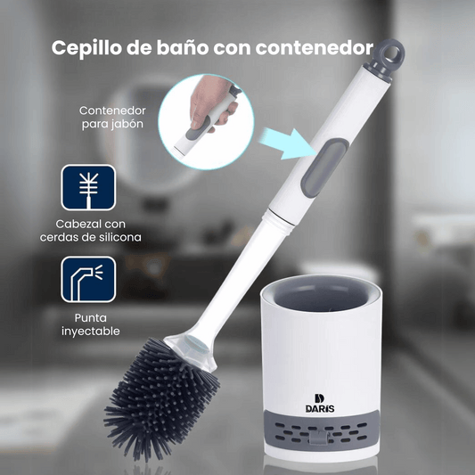 Cepillo de baño con contenedor de jabón